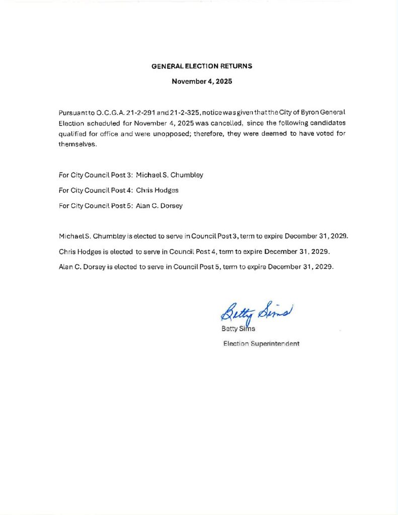 thumbnail of Election Notice Byron Unopposed
